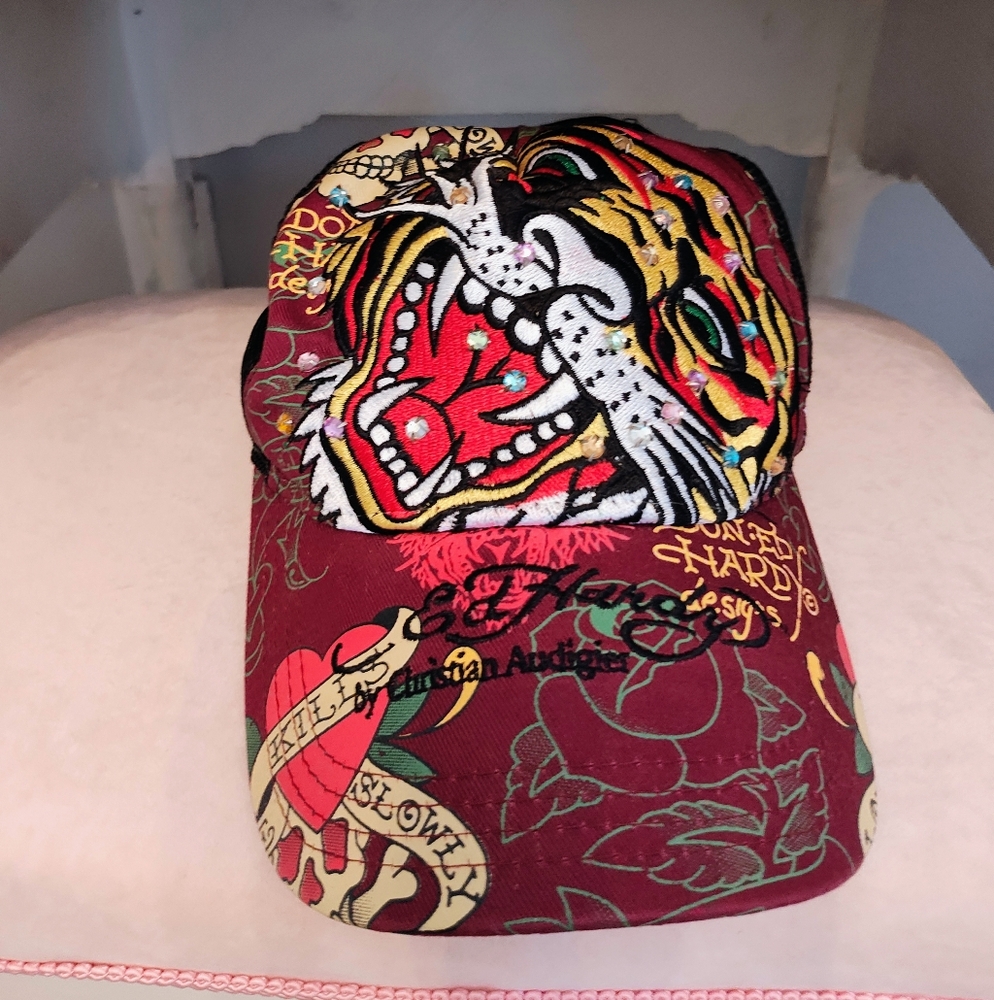 Ed Hardy tiger bling hat